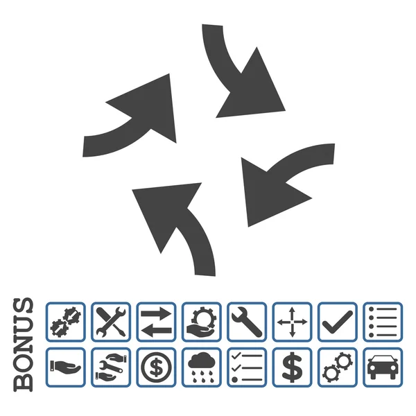 Flechas de remolino plano Vector icono con bonificación — Archivo Imágenes Vectoriales