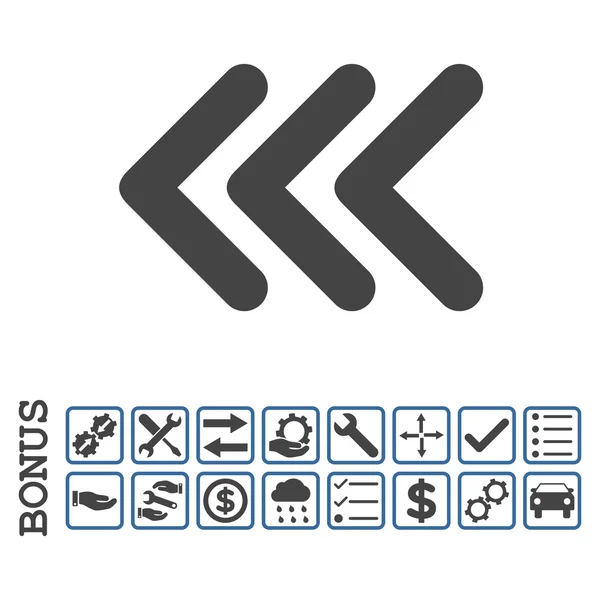 Icône vectorielle plate gauche triple flèche avec bonus — Image vectorielle