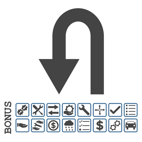 Retourner Icône vectorielle plate avec bonus — Image vectorielle