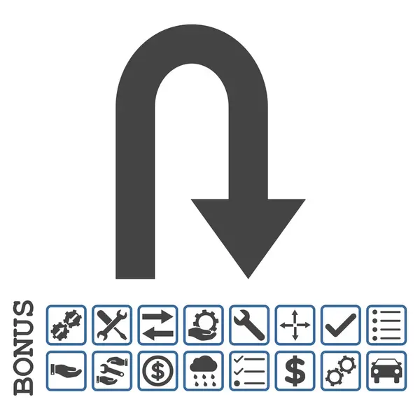 Vuelva atrás plano Vector icono con bonificación — Archivo Imágenes Vectoriales