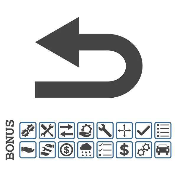 Vire à esquerda ícone vetorial plana com bônus — Vetor de Stock