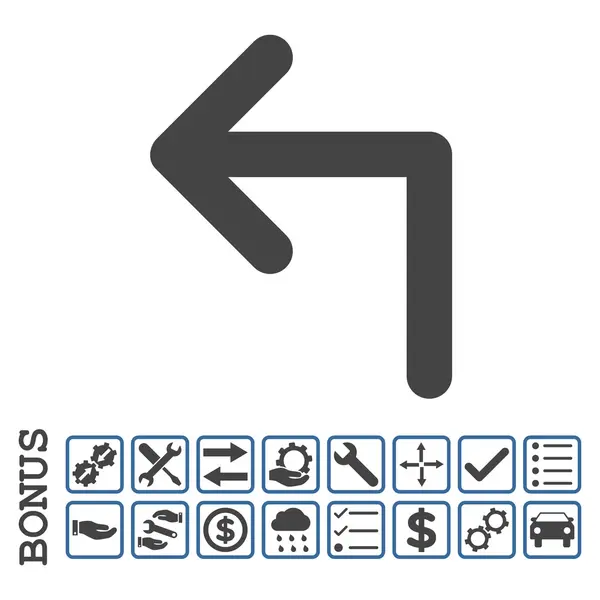 Draai links platte Vector Icon met Bonus — Stockvector