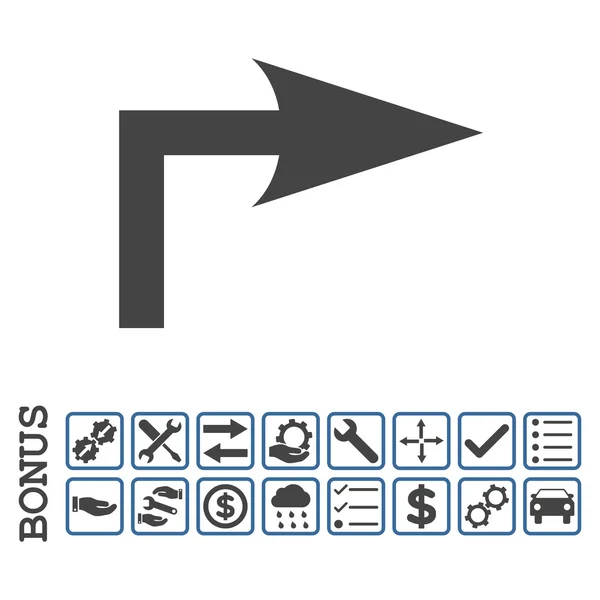 Tournez à droite Icône vectorielle plate avec bonus — Image vectorielle