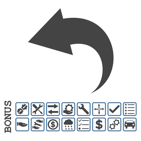 Undo Flat Vector Icon With Bonus — Stock Vector