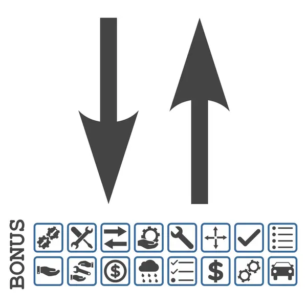 Vertical Exchange Arrows Flat Vector Icon With Bonus — Stock Vector