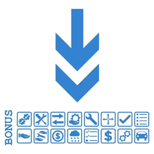 Arrow Down Flat Vector Icon with Bonus — стоковый вектор