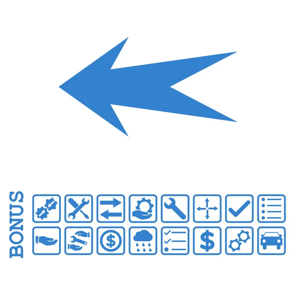 Arrow Left Flat Vector Icon with Bonus — стоковый вектор