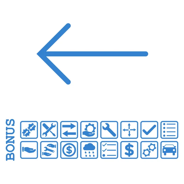 Seta esquerda ícone vetorial plana com bônus — Vetor de Stock