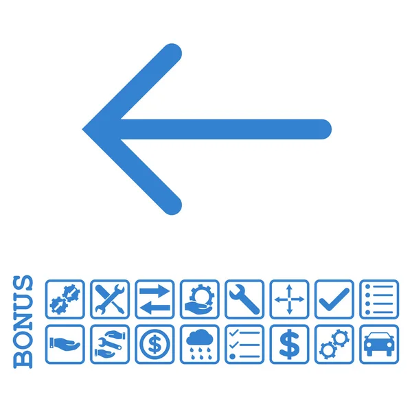 Arrow Left Flat Vector Icon With Bonus — Stock Vector