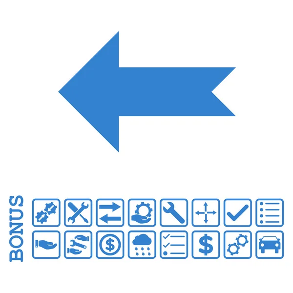 Flecha izquierda plana Vector icono con bono — Archivo Imágenes Vectoriales