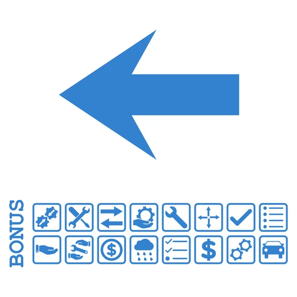 Pijl links platte Vector Icon met Bonus — Stockvector