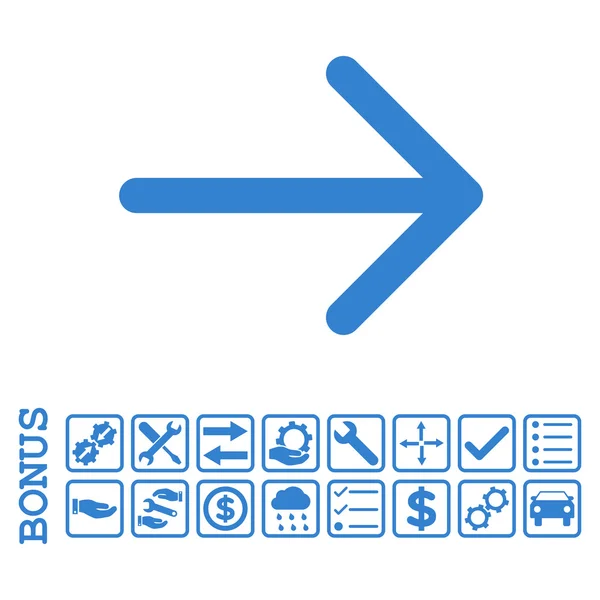 Flecha derecha plana Vector icono con bono — Archivo Imágenes Vectoriales