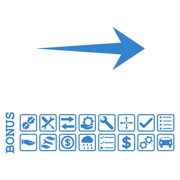 Pfeil rechts flaches Vektorsymbol mit Bonus — Stockvektor