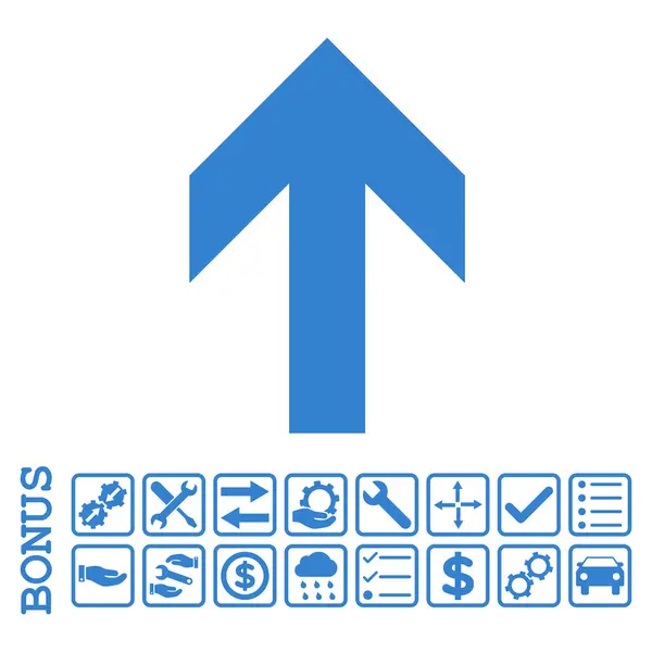 Flecha arriba plano Vector icono con bono — Archivo Imágenes Vectoriales