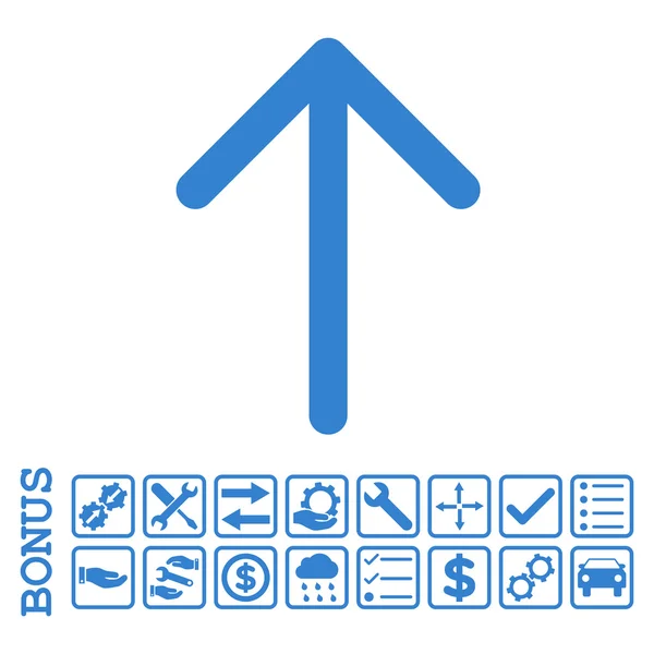 Pfeil nach oben flaches Vektorsymbol mit Bonus — Stockvektor