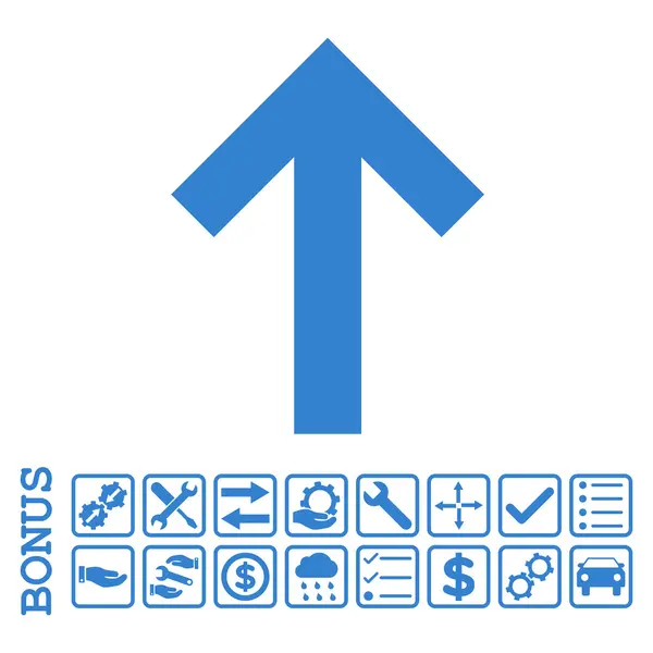 Flecha arriba plano Vector icono con bono — Archivo Imágenes Vectoriales