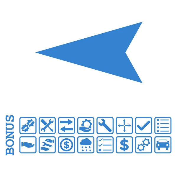 Šipka levá ploché vektorové ikony s bonusem — Stockový vektor