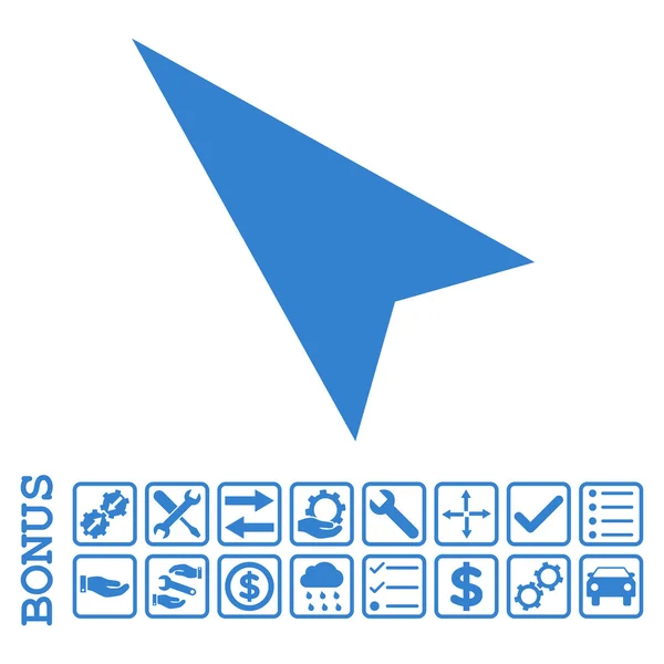 Arrowhead Left-Up Flat Vector Icon With Bonus — Stock Vector