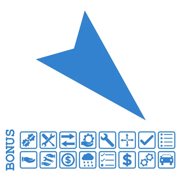 Ícone plano do vetor da direita-para baixo de Arrowhead com bônus — Vetor de Stock