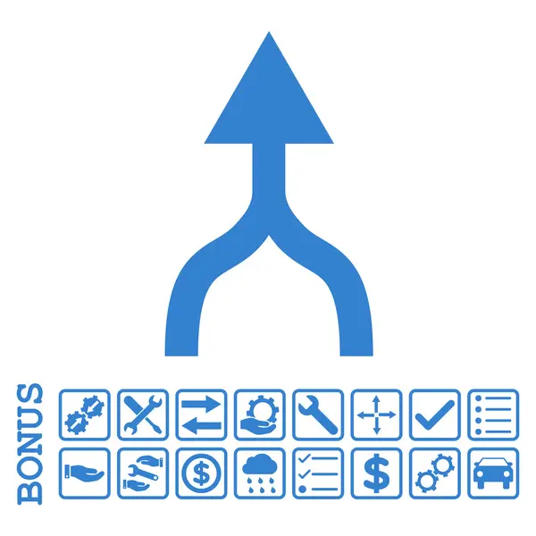 Combinar flecha hacia arriba plano Vector icono con bono — Archivo Imágenes Vectoriales