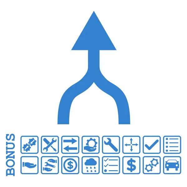 Kombinovat šipka nahoru ploché vektorové ikony s bonusem — Stockový vektor