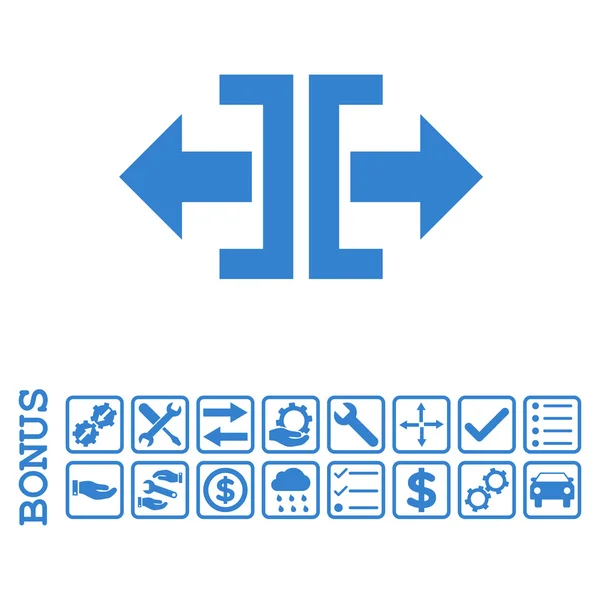 Dividir dirección horizontal plana Vector icono con bono — Archivo Imágenes Vectoriales