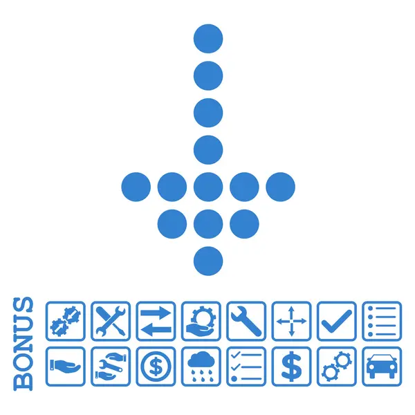 Flecha punteada abajo plano Vector icono con bono — Archivo Imágenes Vectoriales