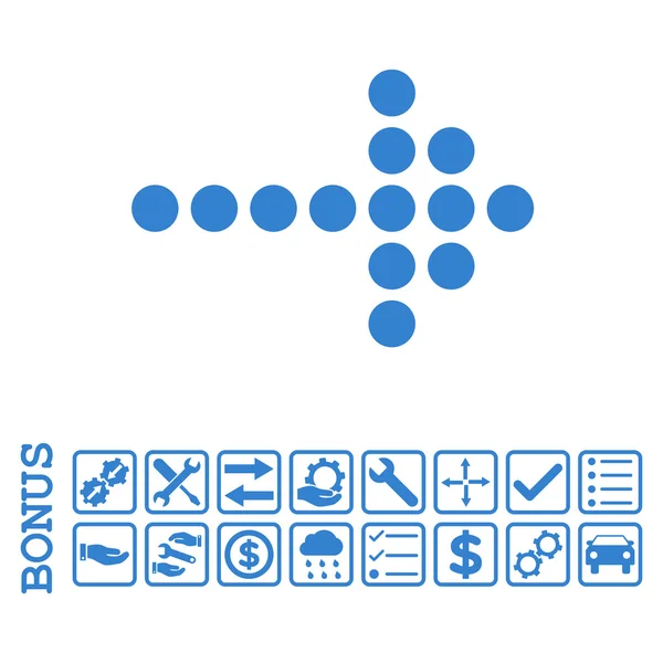 Flèche pointillée Icône vectorielle plate droite avec bonus — Image vectorielle