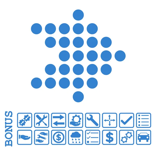 Flecha punteada derecha plana Vector icono con bono — Archivo Imágenes Vectoriales