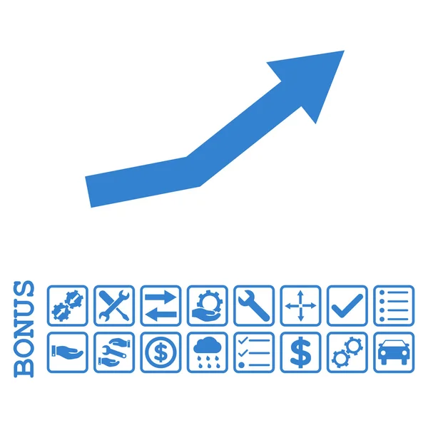 Tendance de croissance Icône vectorielle plate avec bonus — Image vectorielle