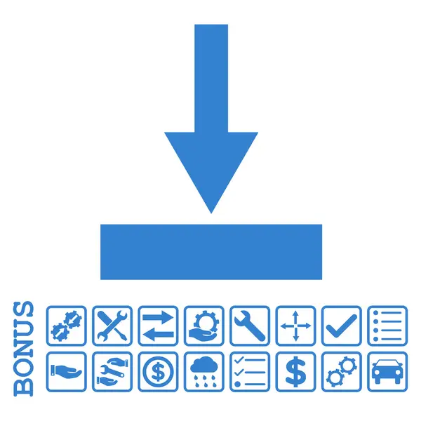 Move Bottom Flat Vector Icon With Bonus — Stock Vector