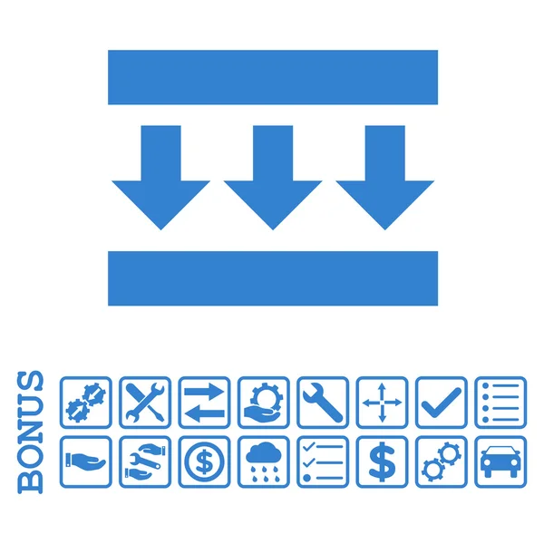 Presión abajo plano Vector icono con bono — Archivo Imágenes Vectoriales