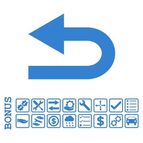 Turn Left Flat Vector Icon With Bonus — Stock Vector