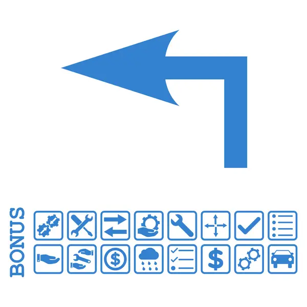 Vire à esquerda ícone vetorial plana com bônus — Vetor de Stock