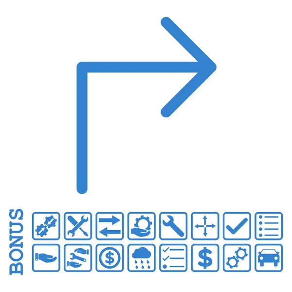 Gire a la derecha plana Vector icono con bono — Archivo Imágenes Vectoriales