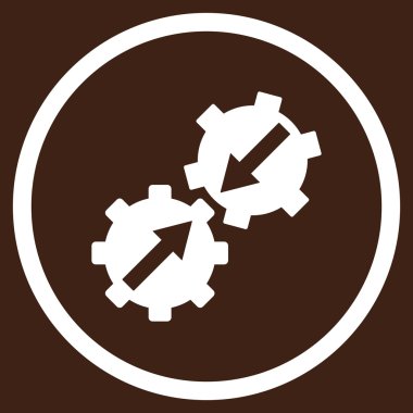 Dişli Tümleştirme düz vektör simgesi