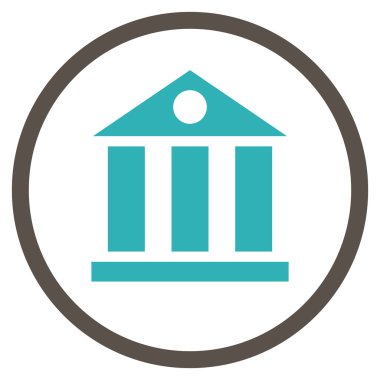 Banka Binası düz vektör simgesi