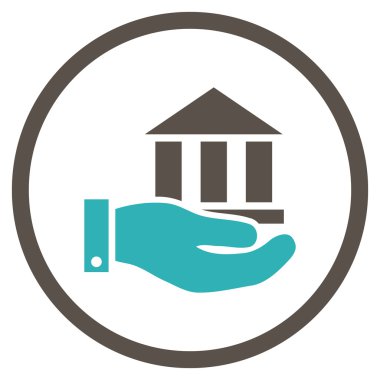 Banka hizmet düz vektör simgesi