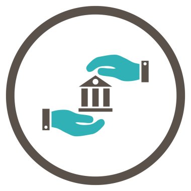 Banka hizmet düz vektör simgesi