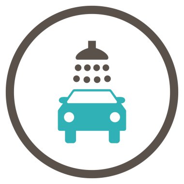 Araba duş düz vektör simgesi