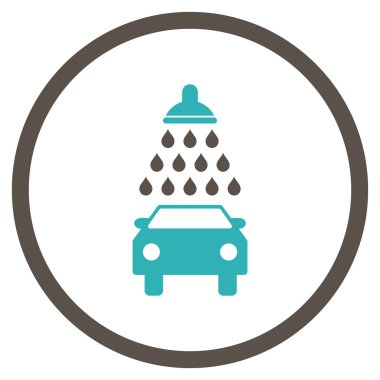 Araba duş düz vektör simgesi