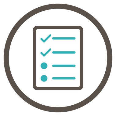 Denetim listesi sayfa düz vektör simgesi