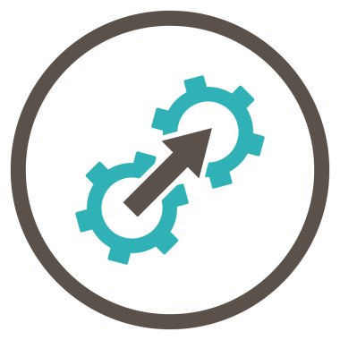 Dişli Tümleştirme düz vektör simgesi