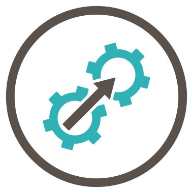 Dişli Tümleştirme düz vektör simgesi