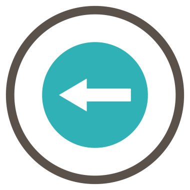 Sol yönlü ok düz vektör simgesi