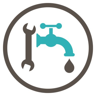 Sıhhi tesisat düz vektör simgesi