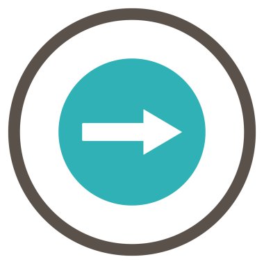 Sağ yuvarlak ok düz vektör simgesi