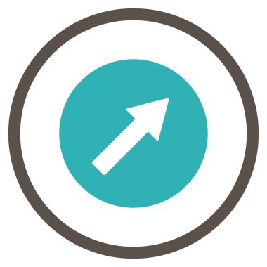 Yukarı sağ yuvarlak ok düz vektör simgesi