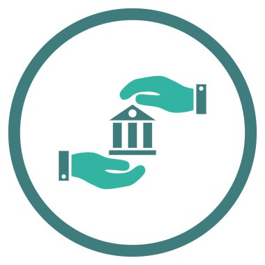 Banka hizmet düz vektör simgesi