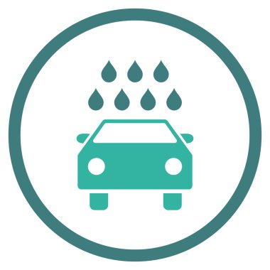 Araba duş düz vektör simgesi